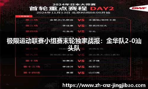 极限运动联赛小组赛末轮独家战报:金华队2-0汕头队